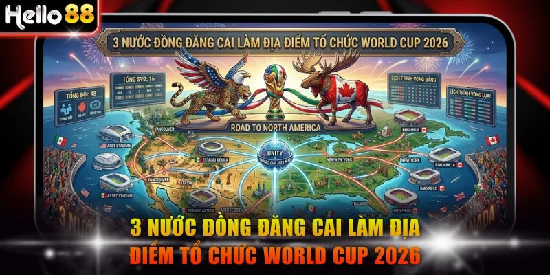 3 nước đồng đăng cai làm địa điểm tổ chức World Cup 2026